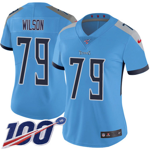 Tennessee Titans #79 Isaiah Wilson Light Blue Alternate Women's Stitched 100th Season Vapor Untouchable Limited Jersey Womens cheap jerseys for sale - CheapJerseys.Shop