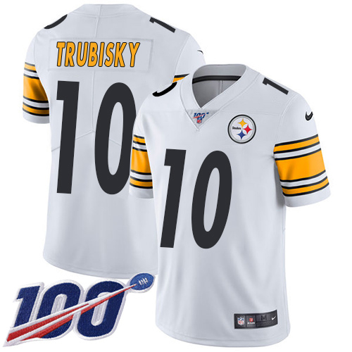 Steelers #10 Mitchell Trubisky White Men's Stitched 100th Season Vapor Limited Jersey cheap jerseys for sale - CheapJerseys.Shop