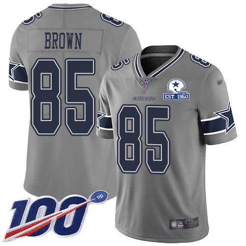 Dallas Cowboys #85 Noah Brown Gray Men's Stitched With Established In 1960 Patch Limited Inverted Legend 100th Season Jersey Men's cheap jerseys for sale - CheapJerseys.Shop