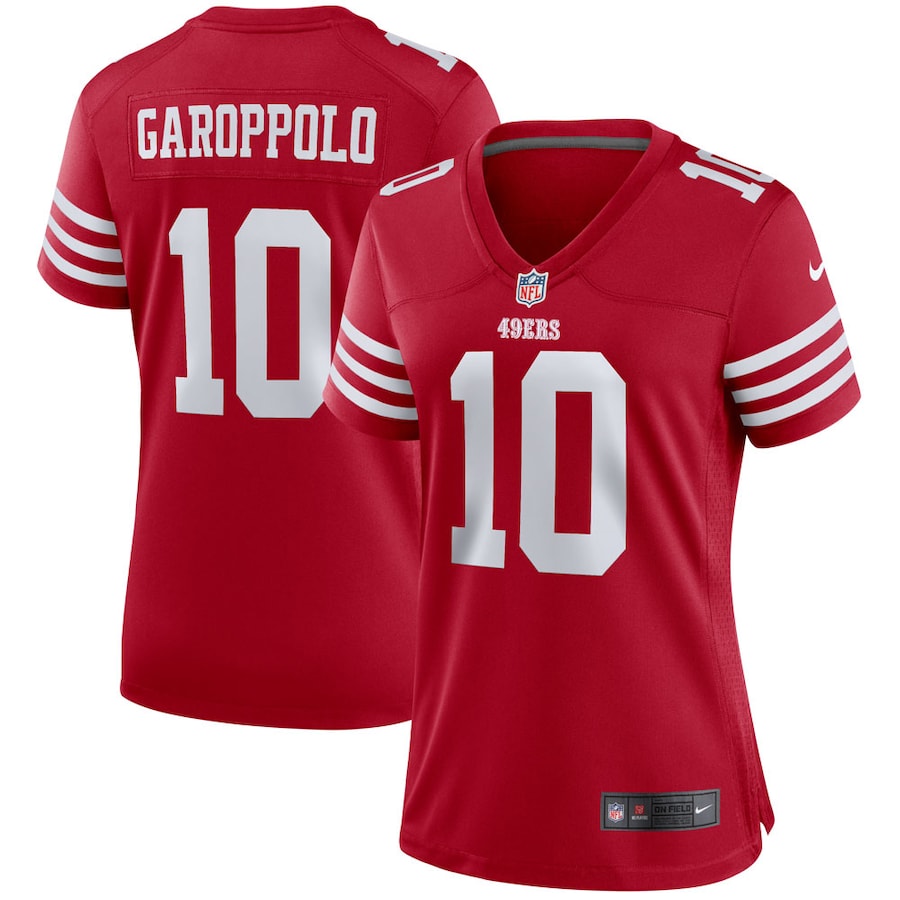 San Francisco 49ers #10 Jimmy Garoppolo Scarlet Women's 2022-23 Game Jersey cheap jerseys for sale - CheapJerseys.Shop