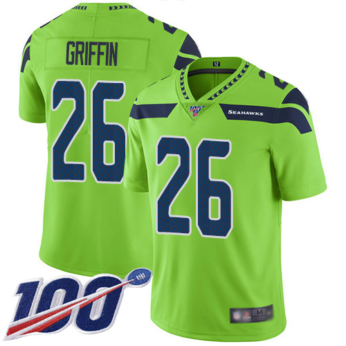Seattle Seahawks #26 Shaquem Griffin Green Youth Stitched Limited Rush 100th Season Jersey Youth cheap jerseys for sale - CheapJerseys.Shop