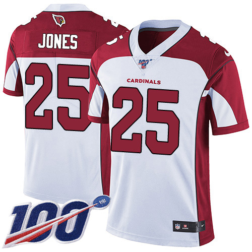 Arizona Cardinals #25 Chris Jones White Men's Stitched 100th Season Vapor Limited Jersey Men's cheap jerseys for sale - CheapJerseys.Shop