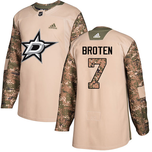 Dallas Stars #7 Neal Broten Camo Authentic 2017 Veterans Day Stitched Jersey Men's cheap jerseys for sale - CheapJerseys.Shop