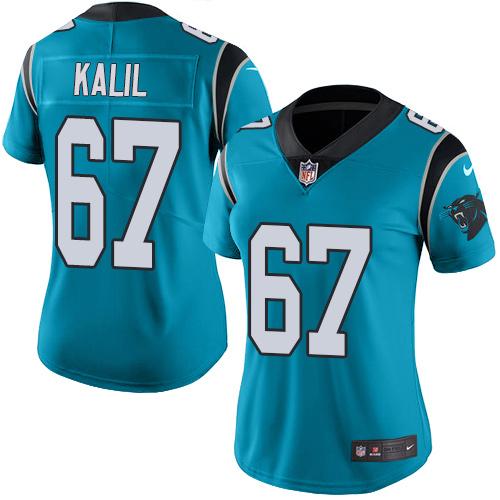 Carolina Panthers #67 Ryan Kalil Blue Alternate Women's Stitched Vapor Untouchable Limited Jersey Womens cheap jerseys for sale - CheapJerseys.Shop