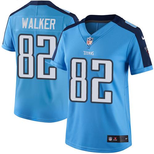 Tennessee Titans #82 Delanie Walker Light Blue Women's Stitched Limited Rush Jersey Womens cheap jerseys for sale - CheapJerseys.Shop