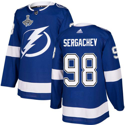 Tampa Bay Lightning #98 Mikhail Sergachev Blue Home Authentic Youth 2020 Stanley Cup Champions Stitched Jersey Youth cheap jerseys for sale - CheapJerseys.Shop