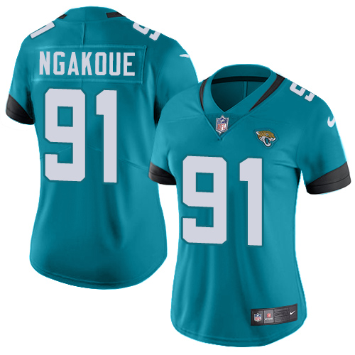 Jacksonville Jaguars #91 Yannick Ngakoue Teal Green Alternate Women's Stitched Vapor Untouchable Limited Jersey Womens cheap jerseys for sale - CheapJerseys.Shop
