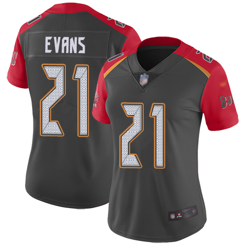 Tampa Bay Buccaneers #21 Justin Evans Gray Women's Stitched Limited Inverted Legend Jersey Womens cheap jerseys for sale - CheapJerseys.Shop
