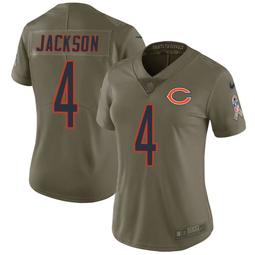 Bears #4 Eddie Jackson Olive Women's Stitched Limited 2017 Salute To Service Jersey cheap jerseys for sale - CheapJerseys.Shop
