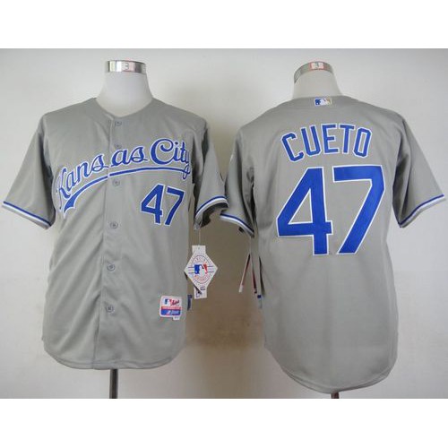 Kansas City Royals #47 Johnny Cueto Grey Cool Base Stitched Jersey Men's cheap jerseys for sale - CheapJerseys.Shop