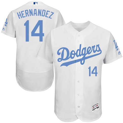 Los Angeles Dodgers #14 Enrique Hernandez White Flexbase Authentic Collection Father's Day Stitched Jersey Men's cheap jerseys for sale - CheapJerseys.Shop