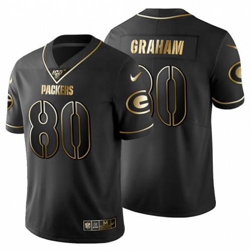 Green Bay Green Bay Packers #80 Jimmy Graham Men's Black Golden Limited 100 Jersey Men's cheap jerseys for sale - CheapJerseys.Shop