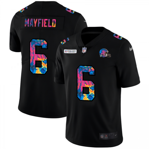 Cleveland Cleveland Browns #6 Baker Mayfield Men's Multi-Color Black 2020 Crucial Catch Vapor Untouchable Limited Jersey Men's cheap jerseys for sale - CheapJerseys.Shop