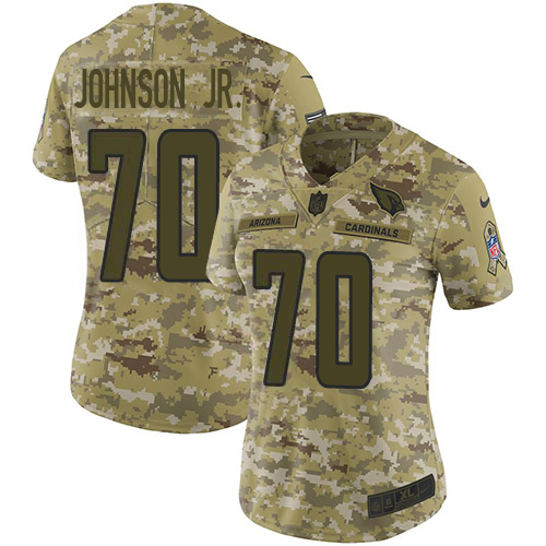 Cardinals #70 Paris Johnson Jr. Camo Women's Stitched Limited 2018 Salute To Service Jersey cheap jerseys for sale - CheapJerseys.Shop