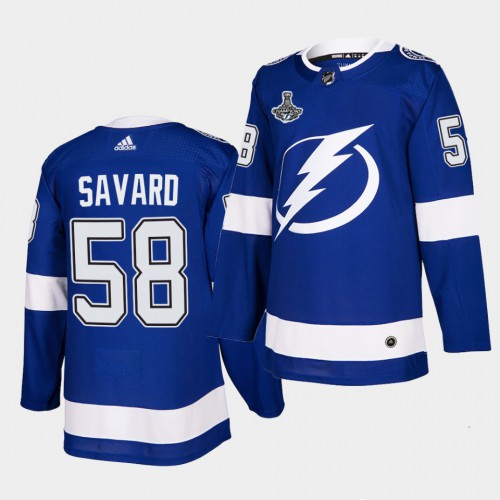 Tampa Bay Lightning #58 David Savard Blue Home Authentic 2021 Stanley Cup Champions Jersey Youth cheap jerseys for sale - CheapJerseys.Shop