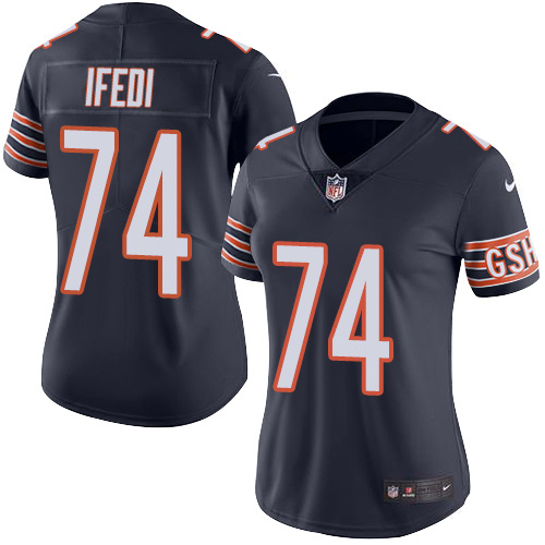 Chicago Bears #74 Germain Ifedi Navy Blue Team Color Women's Stitched Vapor Untouchable Limited Jersey Womens cheap jerseys for sale - CheapJerseys.Shop