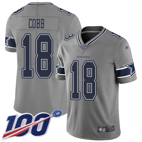 Dallas Cowboys #18 Randall Cobb Gray Men's Stitched Limited Inverted Legend 100th Season Jersey Men's cheap jerseys for sale - CheapJerseys.Shop