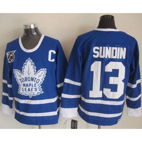 Maple Toronto Maple Leafs #13 Mats Sundin Blue 75th CCM Throwback Stitched Jersey Men's cheap jerseys for sale - CheapJerseys.Shop