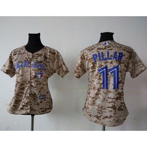 Toronto Blue Jays #11 Kevin Pillar Camo Women's Fashion Stitched Jersey Womens cheap jerseys for sale - CheapJerseys.Shop