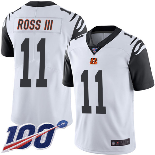 Cincinnati Bengals #11 John Ross III White Men's Stitched Limited Rush 100th Season Jersey Men's cheap jerseys for sale - CheapJerseys.Shop