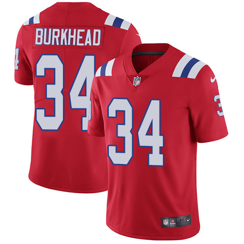 New England Patriots #34 Rex Burkhead Red Alternate Men's Stitched Vapor Untouchable Limited Jersey Men's cheap jerseys for sale - CheapJerseys.Shop