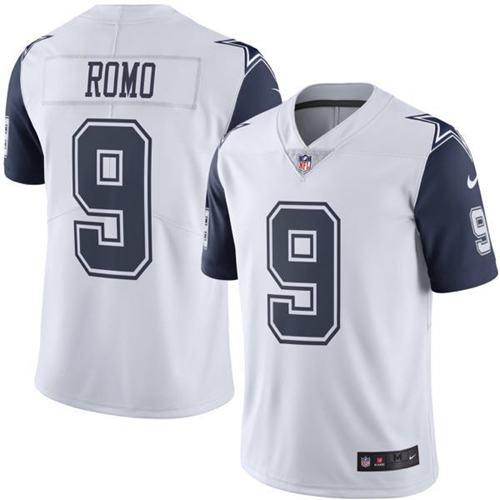 Dallas Cowboys #9 Tony Romo White Men's Stitched Limited Rush Jersey Men's cheap jerseys for sale - CheapJerseys.Shop