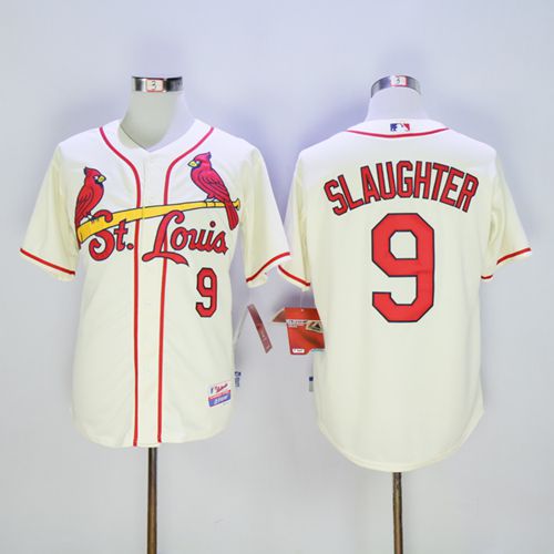 St.Louis Cardinals #9 Enos Slaughter Cream Cool Base Stitched Jersey Men's cheap jerseys for sale - CheapJerseys.Shop