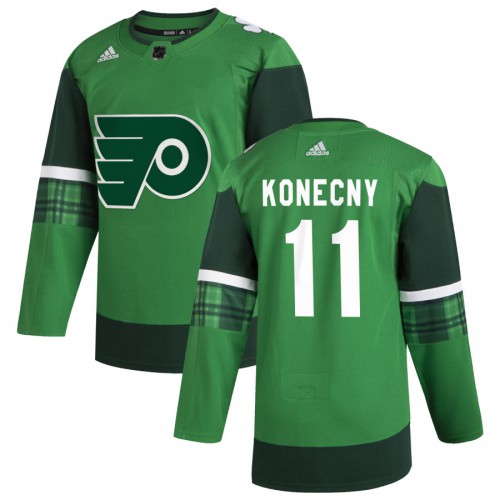 Philadelphia Philadelphia Flyers #11 Travis Konecny Men's 2020 St. Patrick's Day Stitched Jersey Green Men's cheap jerseys for sale - CheapJerseys.Shop