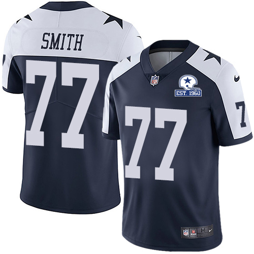 Dallas Cowboys #77 Tyron Smith Navy Blue Thanksgiving Men's Stitched With Established In 1960 Patch Vapor Untouchable Limited Throwback Jersey Men cheap jerseys for sale - CheapJerseys.Shop