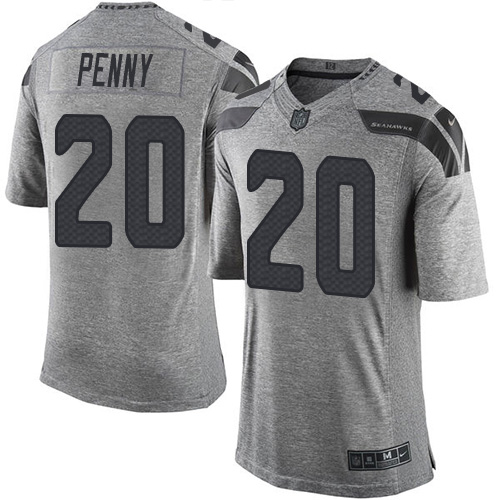 Seattle Seahawks #20 Rashaad Penny Gray Men's Stitched Limited Gridiron Gray Jersey Men's cheap jerseys for sale - CheapJerseys.Shop
