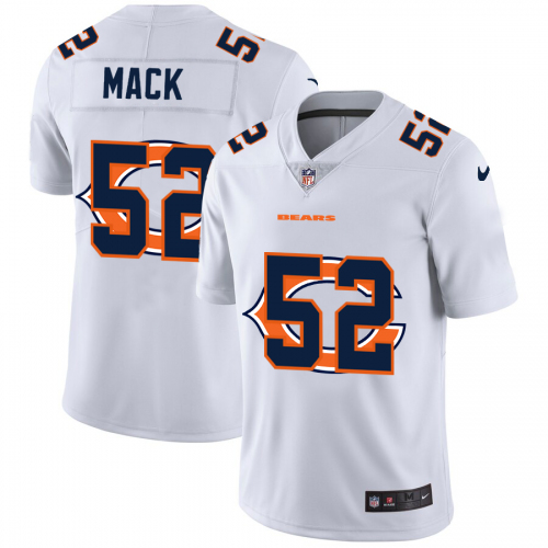 Chicago Chicago Bears #52 Khalil Mack White Men's Team Logo Dual Overlap Limited Jersey Men's cheap jerseys for sale - CheapJerseys.Shop