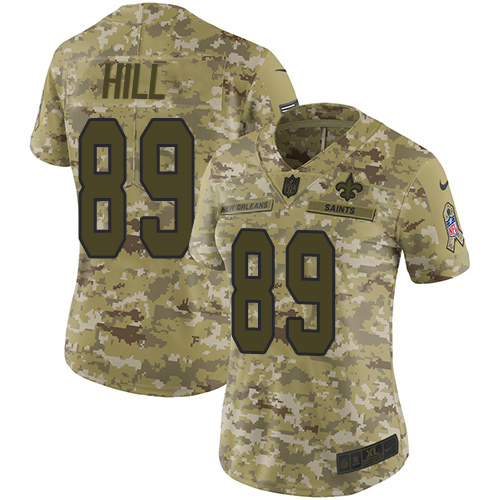 New Orleans Saints #89 Josh Hill Camo Women's Stitched Limited 2018 Salute to Service Jersey Womens cheap jerseys for sale - CheapJerseys.Shop