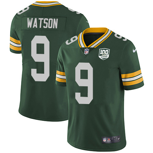 Packers #9 Christian Watson Green Team Color Men's 100th Season Stitched Vapor Untouchable Limited Jersey cheap jerseys for sale - CheapJerseys.Shop