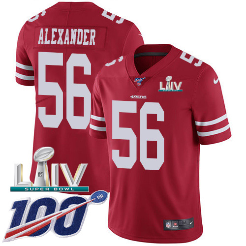 San Francisco 49ers #56 Kwon Alexander Red Super Bowl LIV 2020 Team Color Men's Stitched 100th Season Vapor Limited Jersey Men's cheap jerseys for sale - CheapJerseys.Shop