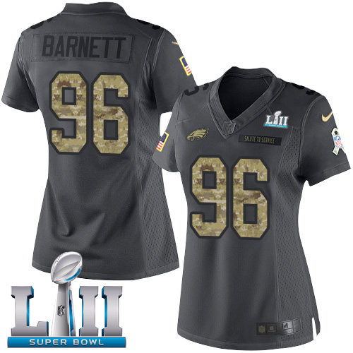 Philadelphia Eagles #96 Derek Barnett Black Super Bowl LII Women's Stitched Limited 2016 Salute to Service Jersey Womens cheap jerseys for sale - CheapJerseys.Shop
