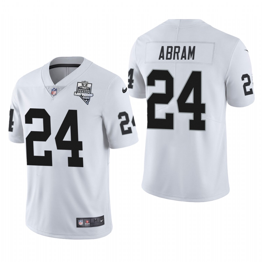 Las Vegas Raiders #24 Johnathan Abram Men's 2020 Inaugural Season Vapor Limited Jersey White cheap jerseys for sale - CheapJerseys.Shop