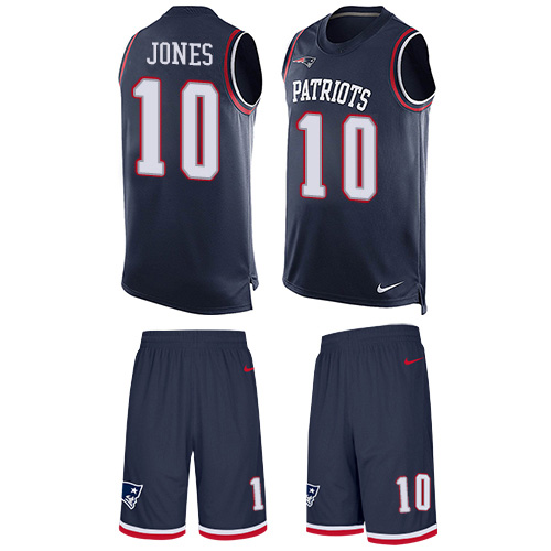 Patriots #10 Mac Jones Edelman Navy Blue Team Color Men's Stitched Limited Tank Top Suit Jersey cheap jerseys for sale - CheapJerseys.Shop