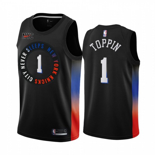 New York Knicks #1 Obi Toppin Black Swingman 2020-21 City Edition Jersey Mens cheap jerseys for sale - CheapJerseys.Shop