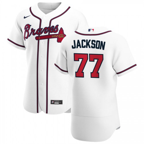 Atlanta Atlanta Braves #77 Luke Jackson Men's White Home 2020 Authentic Player Jersey Men's cheap jerseys for sale - CheapJerseys.Shop