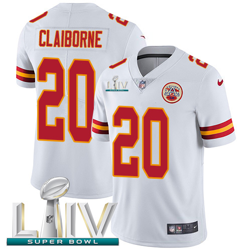 Kansas City Chiefs #20 Morris Claiborne White Super Bowl LIV 2020 Men's Stitched Vapor Untouchable Limited Jersey Men's cheap jerseys for sale - CheapJerseys.Shop