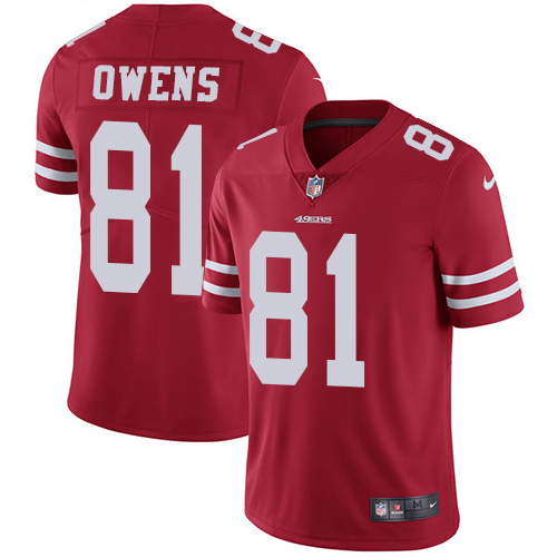 San Francisco 49ers #81 Terrell Owens Red Team Color Youth Stitched Vapor Untouchable Limited Jersey Youth cheap jerseys for sale - CheapJerseys.Shop
