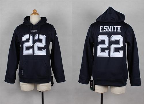Cowboys #22 Emmitt Smith Navy Blue Youth Player Hoodie cheap jerseys for sale - CheapJerseys.Shop