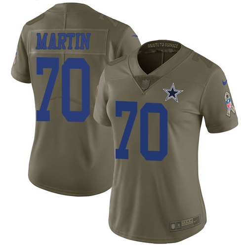 Dallas Cowboys #70 Zack Martin Olive Women's Stitched Limited 2017 Salute to Service Jersey Womens cheap jerseys for sale - CheapJerseys.Shop