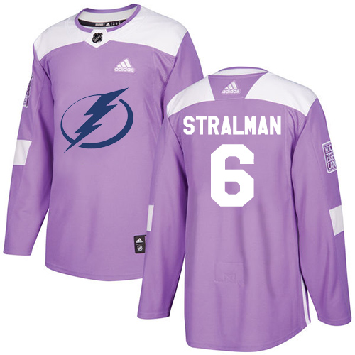 Tampa Bay Lightning #6 Anton Stralman Purple Authentic Fights Cancer Stitched Jersey Men's cheap jerseys for sale - CheapJerseys.Shop