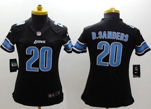 Lions #20 Barry Sanders Black Alternate Women's Stitched Limited Jersey cheap jerseys for sale - CheapJerseys.Shop