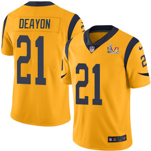 Los Angeles Rams #21 Donte Deayon Gold Super Bowl LVI Patch Youth Stitched Limited Rush Jersey Youth cheap jerseys for sale - CheapJerseys.Shop