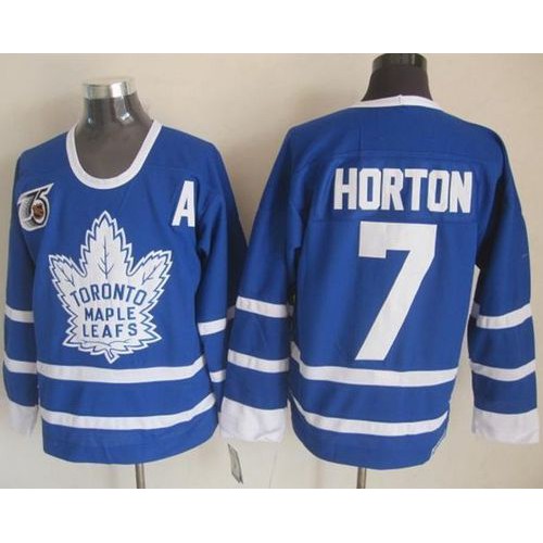 Maple Toronto Maple Leafs #7 Tim Horton Blue 75th CCM Throwback Stitched Jersey Men's cheap jerseys for sale - CheapJerseys.Shop