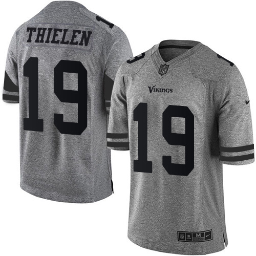 Vikings #19 Adam Thielen Gray Men's Stitched Limited Gridiron Gray Jersey cheap jerseys for sale - CheapJerseys.Shop