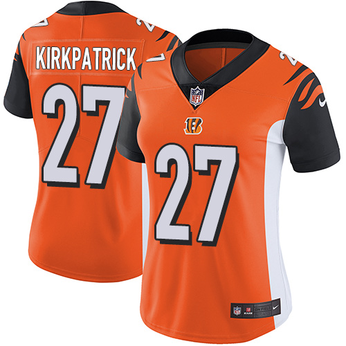 Cincinnati Bengals #27 Dre Kirkpatrick Orange Alternate Women's Stitched Vapor Untouchable Limited Jersey Womens cheap jerseys for sale - CheapJerseys.Shop