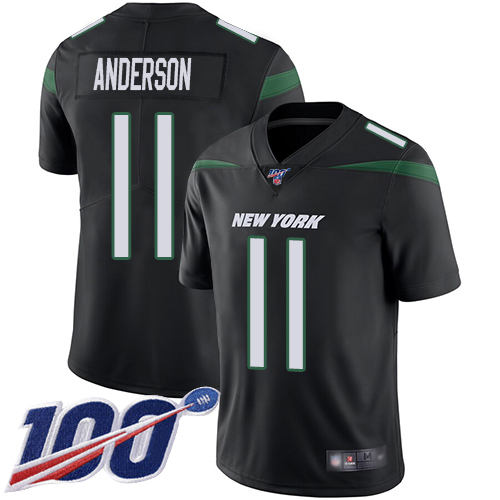 New York Jets #11 Robby Anderson Black Alternate Men's Stitched 100th Season Vapor Limited Jersey Men's cheap jerseys for sale - CheapJerseys.Shop